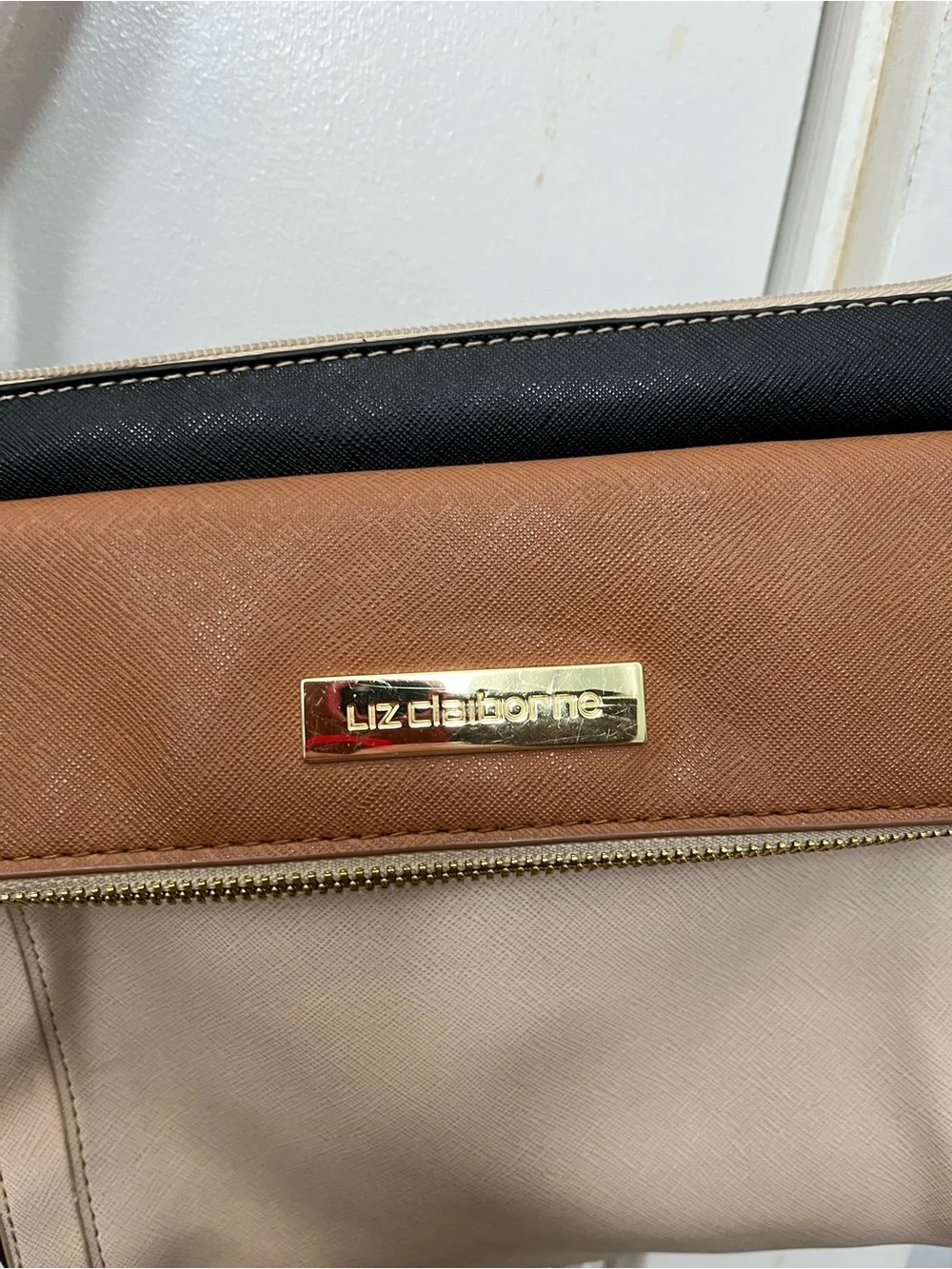 Liz Claiborne Black, Brown & Cream Crossbody Bag Neutral purse